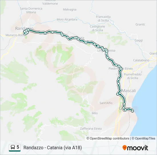 5 Bus Line Map