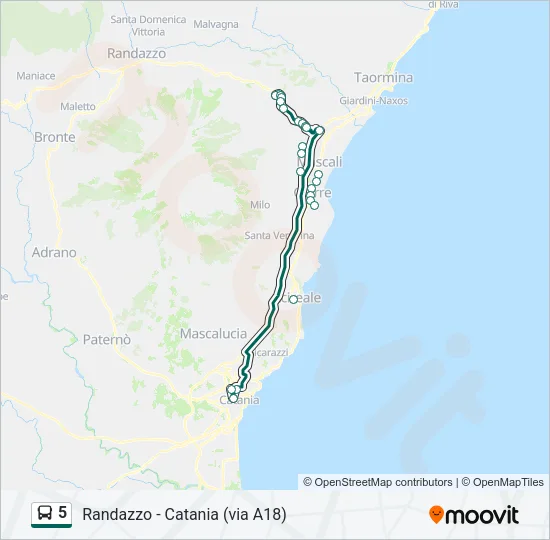 5 Bus Line Map
