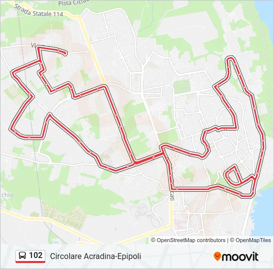 102 Bus Line Map