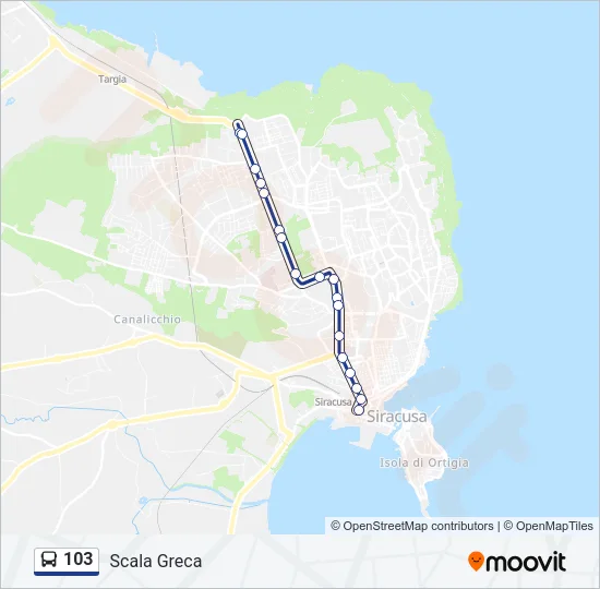 103 Bus Line Map