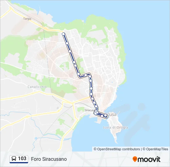 103 Bus Line Map