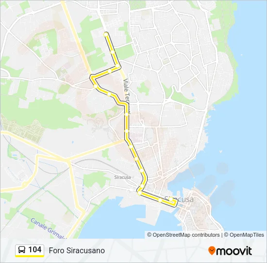 104 Bus Line Map