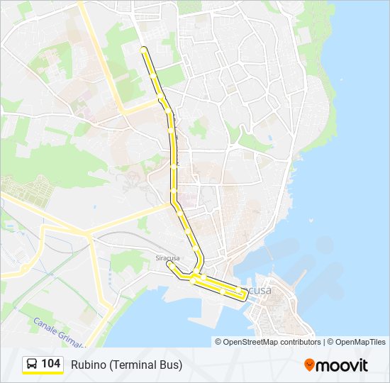 104 bus Line Map