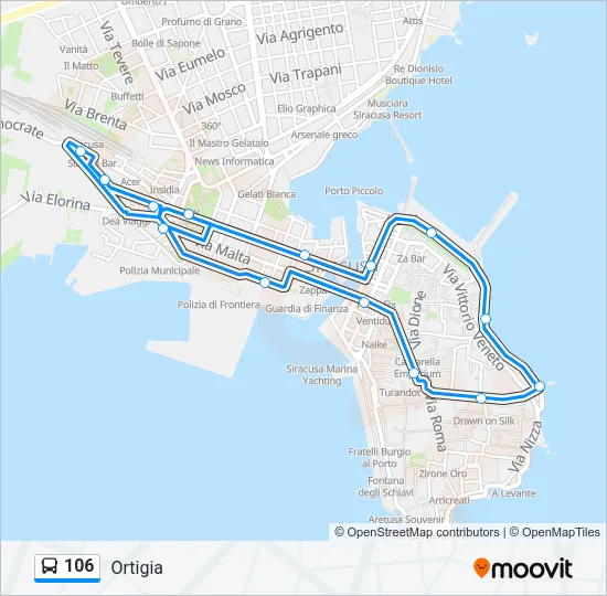 106 Bus Line Map