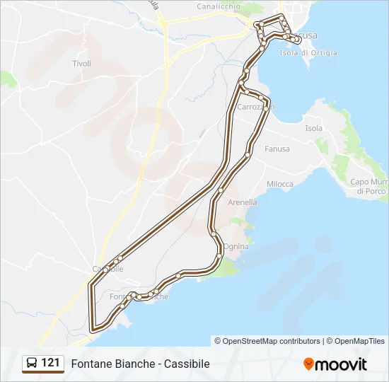 121 Bus Line Map