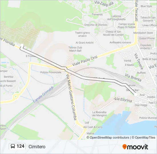124 Bus Line Map