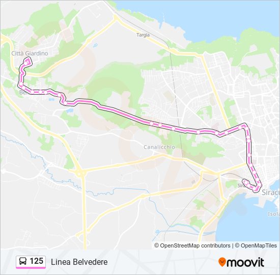 125 bus Line Map