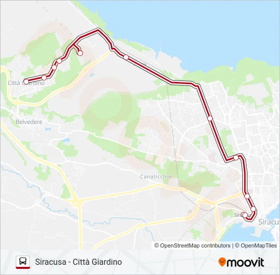 SIRACUSA - CITTÀ GIARDINO Bus Line Map