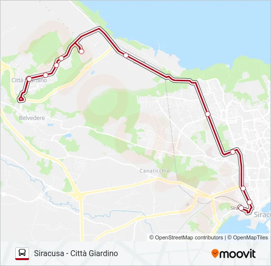 SIRACUSA - CITTÀ GIARDINO Bus Line Map