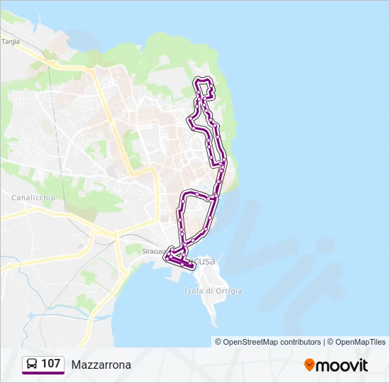 107 Bus Line Map