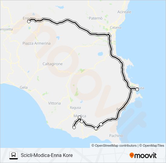 Percorso linea bus UNIVERSITÀ KORE