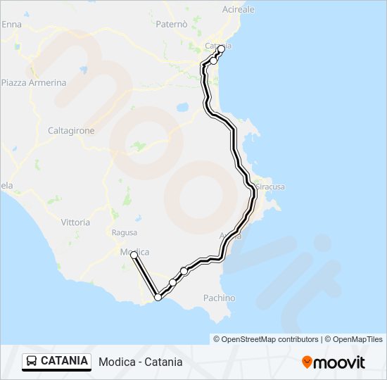 Percorso linea bus CATANIA