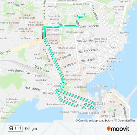111 Bus Line Map