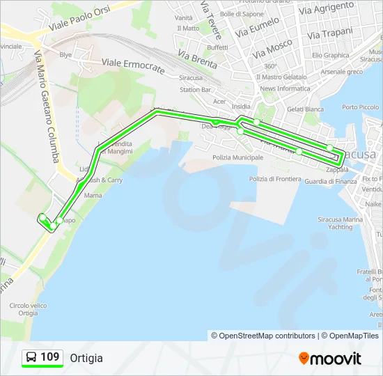 109 Bus Line Map