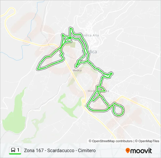1 Bus Line Map