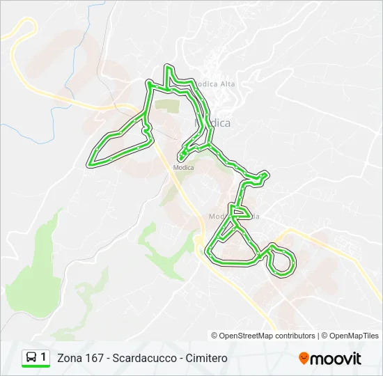 1 Bus Line Map
