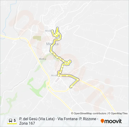 5 Bus Line Map