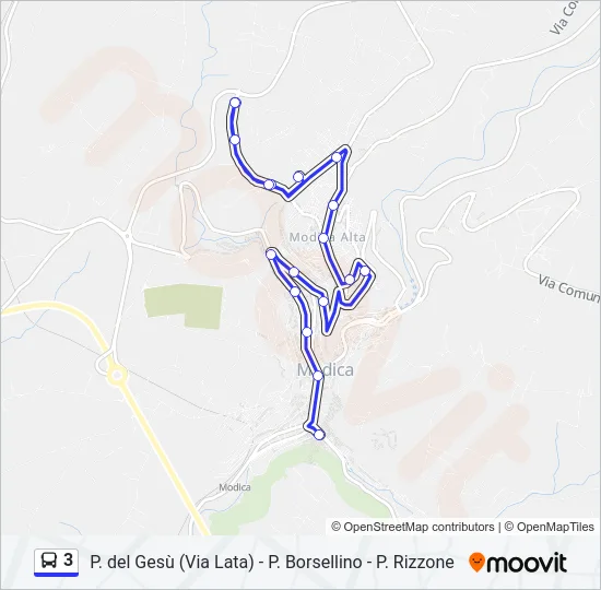 3 Bus Line Map