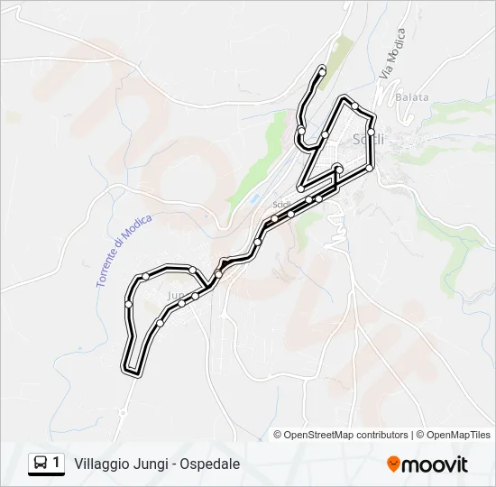 1 Bus Line Map