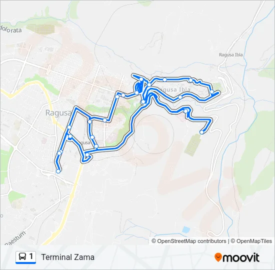 1 Bus Line Map