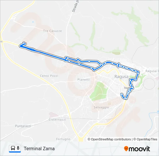 Percorso linea bus 8