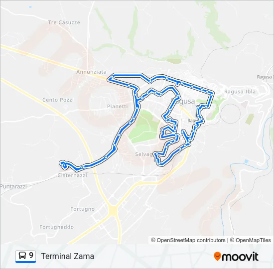 9 Bus Line Map