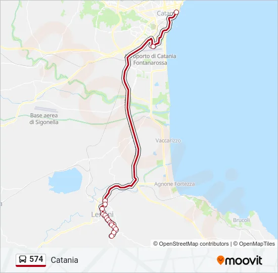 574 Bus Line Map
