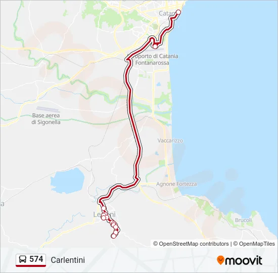 574 Bus Line Map
