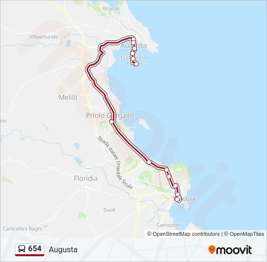 654 Bus Line Map