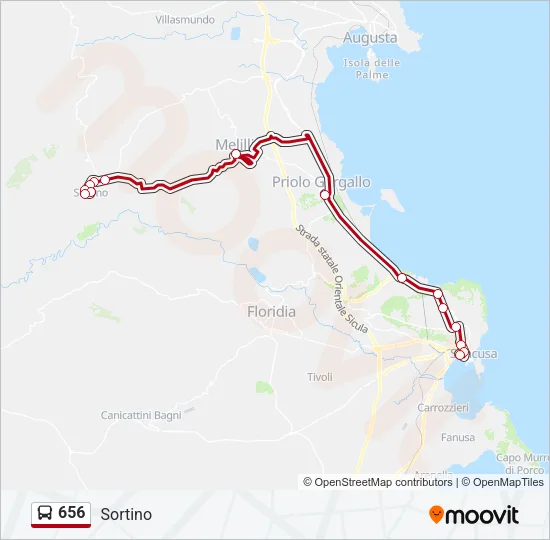 656 Bus Line Map