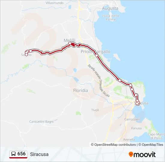 656 Bus Line Map