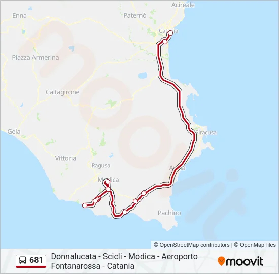 681 Bus Line Map