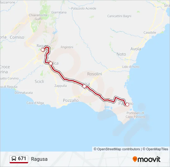 671 Bus Line Map