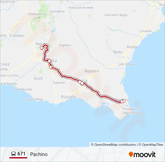 671 Bus Line Map