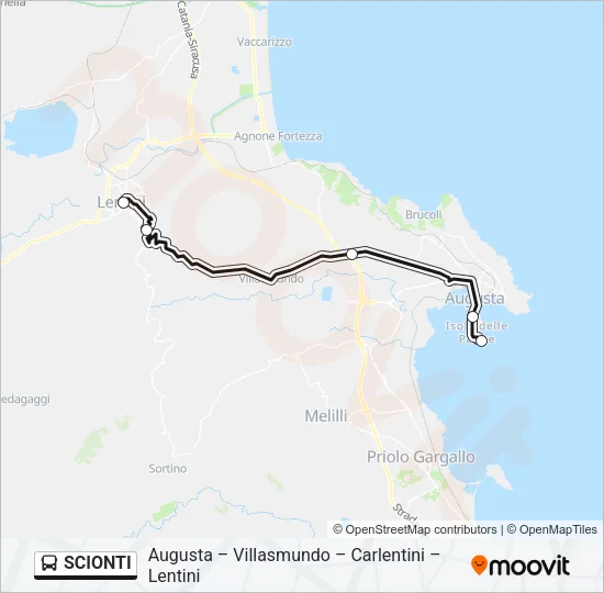 SCIONTI Bus Line Map