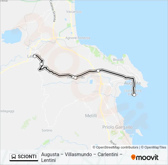 SCIONTI Bus Line Map