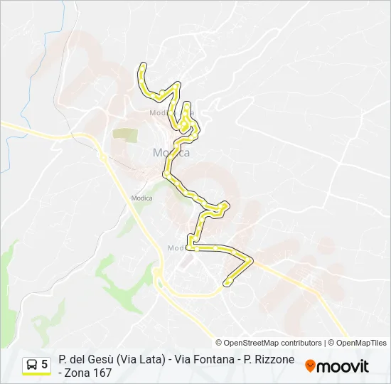 5 Bus Line Map
