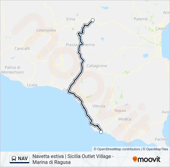 Percorso linea bus NAV