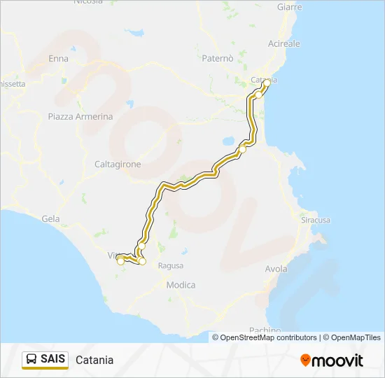 Percorso linea bus SAIS