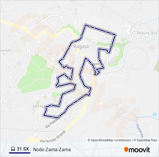 Percorso linea bus 31 SX