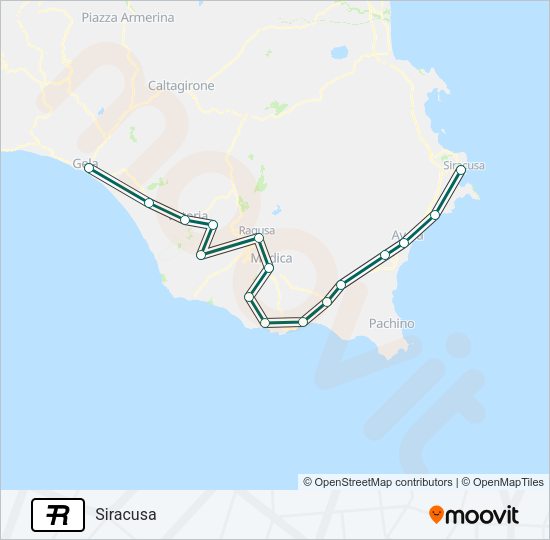 Percorso linea treno R