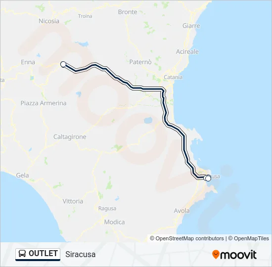 OUTLET Bus Line Map