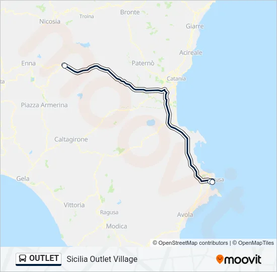 OUTLET Bus Line Map