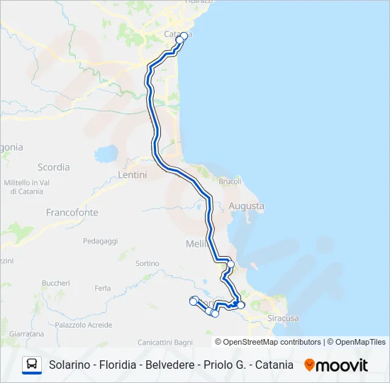 SOLARINO - CATANIA Bus Line Map