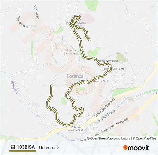 103BISA Bus Line Map