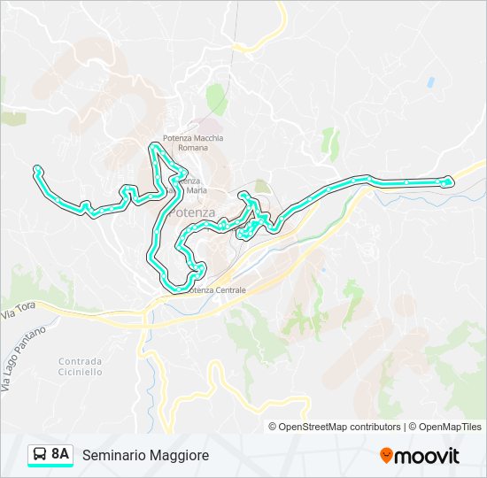 Percorso linea bus 8A