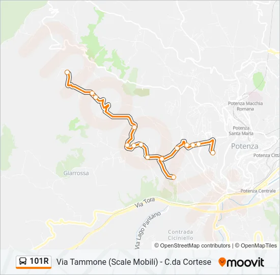 101R Bus Line Map
