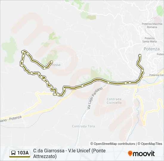 103A Bus Line Map
