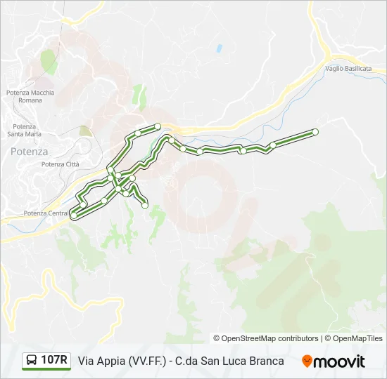 107R Bus Line Map