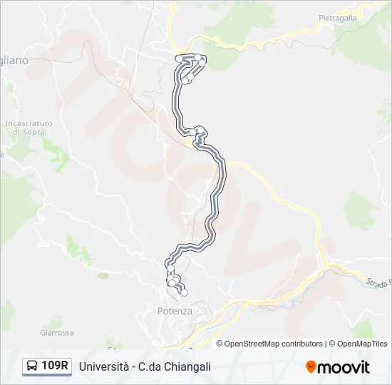 109R Bus Line Map